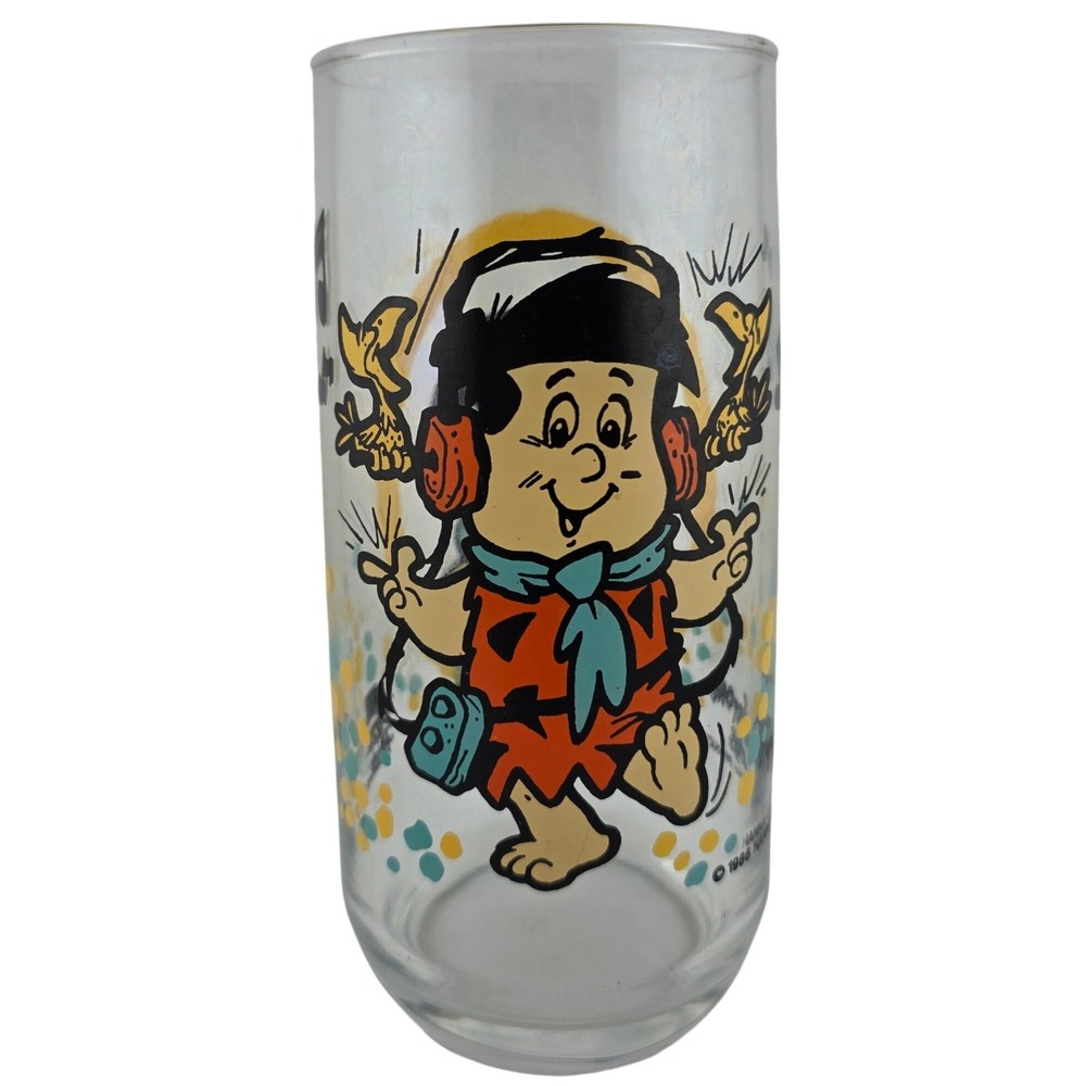 Pizza Hut Flintstone Kids Freddy 1986 Collector Glass Vintage Fair